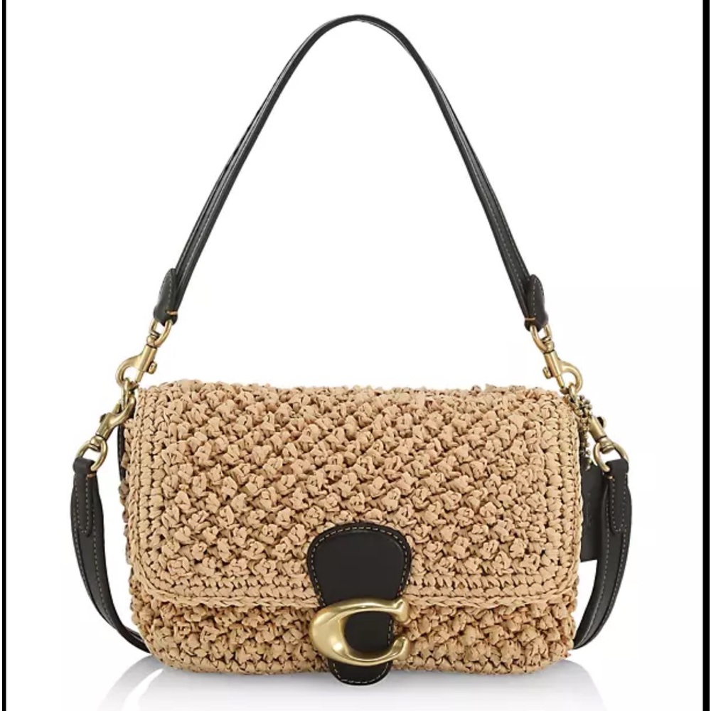 EUC Coach Soft Tabby Paper Straw Shoulder Bag